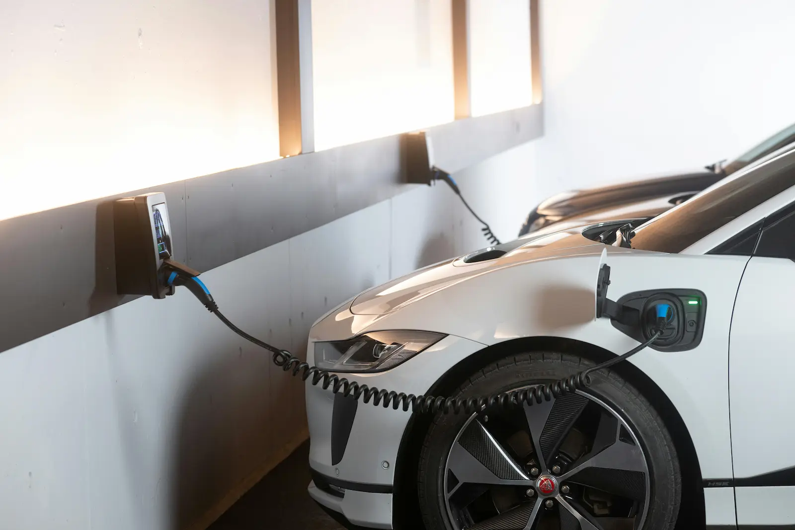 Electric vehicle charger installation in a garage